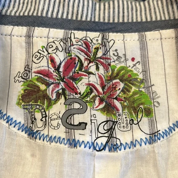 Desigual Patchwork Denim Zipper Dress Blue White EU 40 Large B16 - Picture 6 of 10